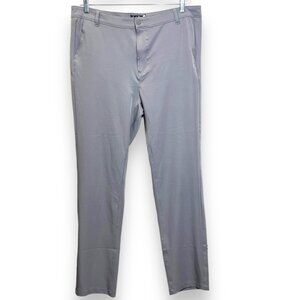 Mister New York Mens Golf Pants Size 38 Technical Chino Flat Front Gray Stretch